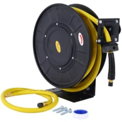 Air Hose Reel 3/8 In 50 Ft Retractable Hybrid Hose Heavy Duty Steel Air Compressor Hose Reel Max 300PSI Quick Coupler Swivel For Ceiling Wall Mount -Home Decor Store GUEST fe6205bc 6aff 4f2f a441 c2fd7ece9ae4